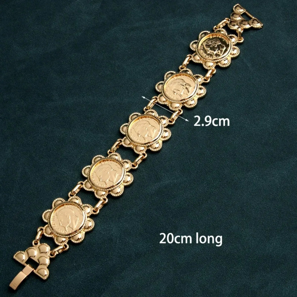Arabic Vintage Gold-Plated Copper Turkish Cuff Bracelet