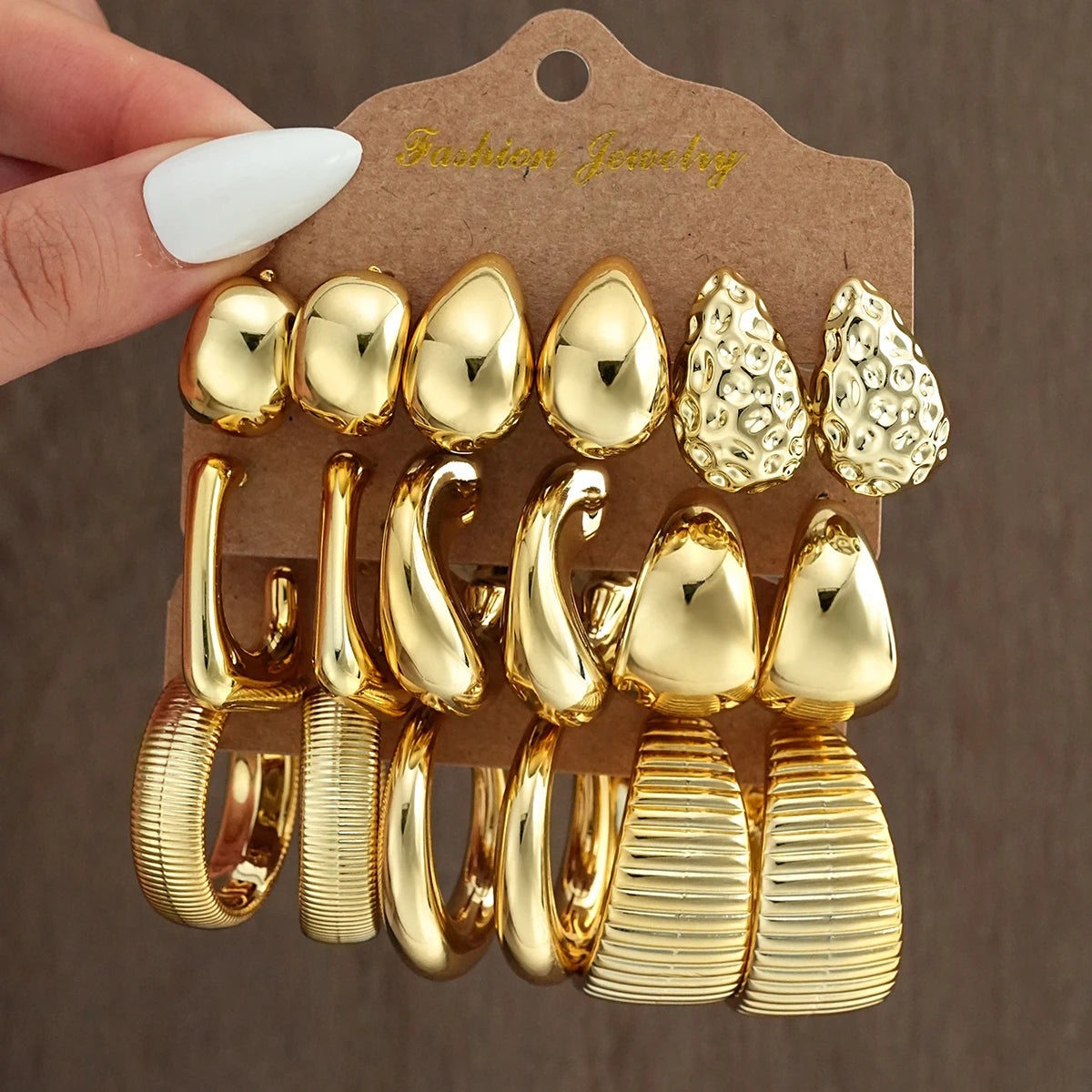 Vintage Punk Waterdrop Earring Set