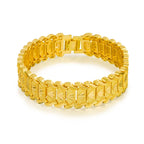 Retro European Coin Gold-Plated Wide Watch Chain Bracelet