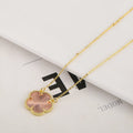 Hot Selling Plum Blossom Plant Five Leaf petal Pendant Necklace Earrings For Women's Clover Temperament Jewelry Set