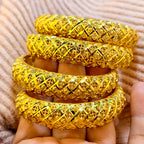 Dubai Charm 24k Gold Plated Bangles For Baby Child Arabic Bridal African Indian Bracelet Nigerian Wedding Hand Jewelry