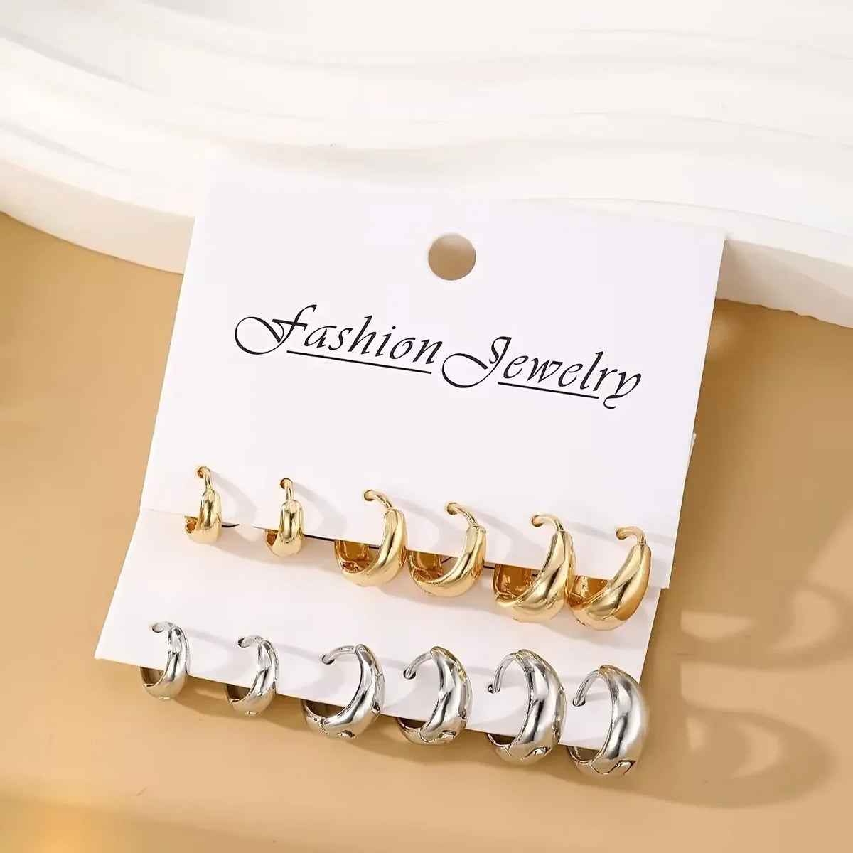 Minimalist Copper Hoop Earring Set 6 Pcs