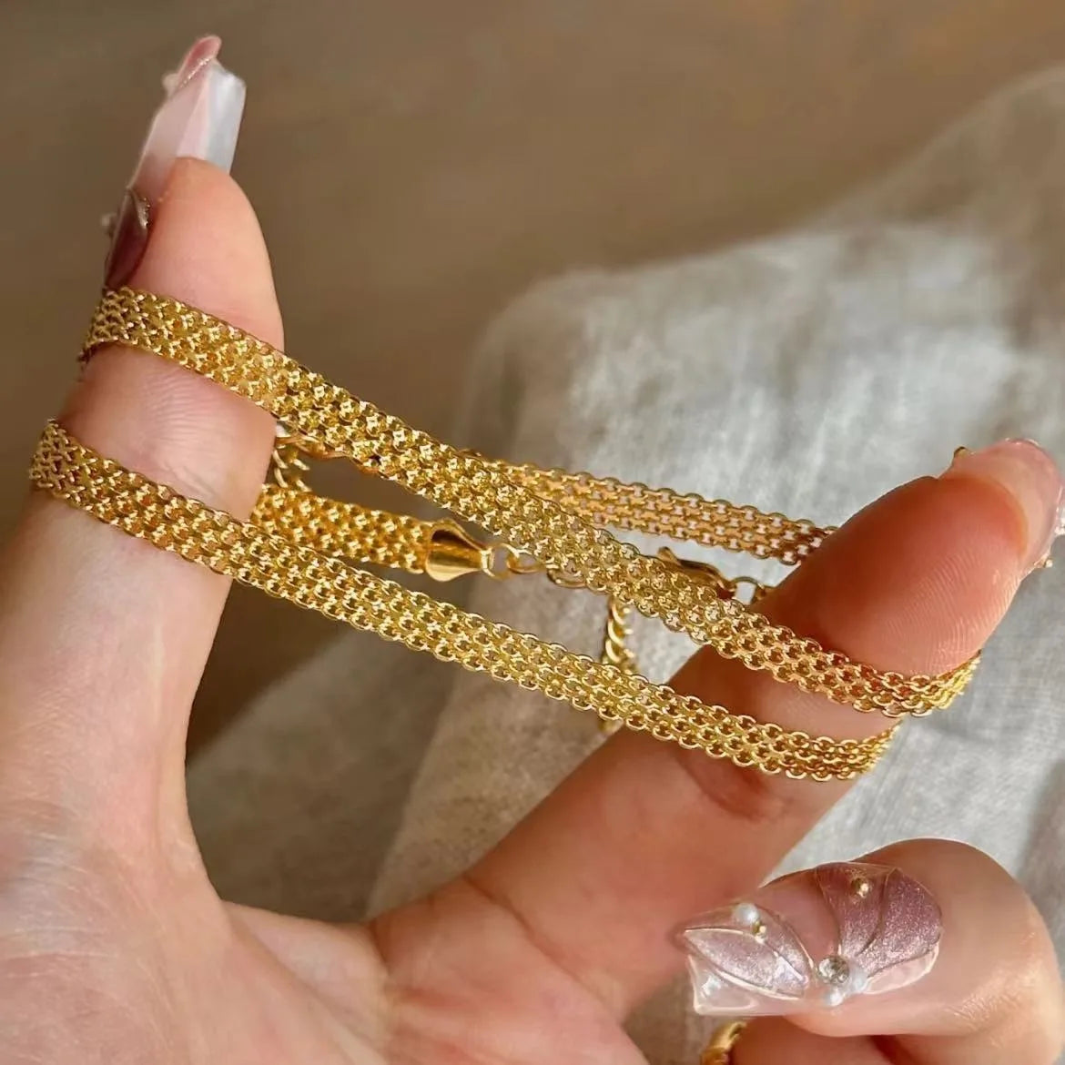 Vintage Woven Strap Bracelet Stainless Steel Watch Strap Bracelets for Women Daily Simple Versatile High-end Jewelry Gifts
