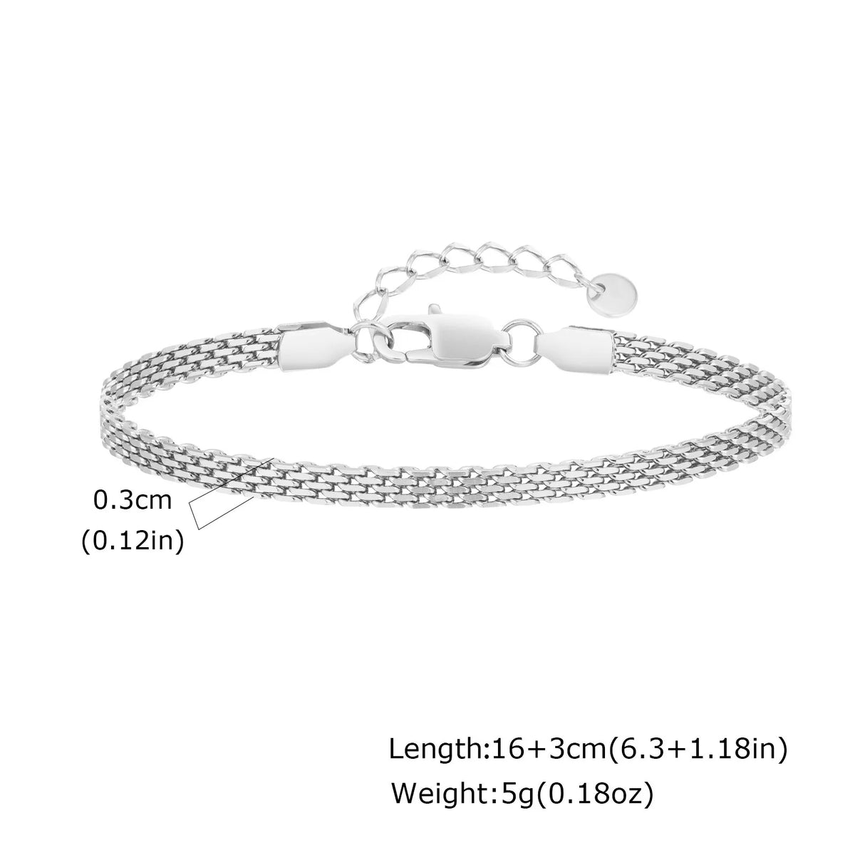 Mesh Link Chain Stainless Steel Bracelet for Women, 3mm/4mm/6mm Gold Plated Italian Chain Wristband Gift Jewelry, Non Tarnis