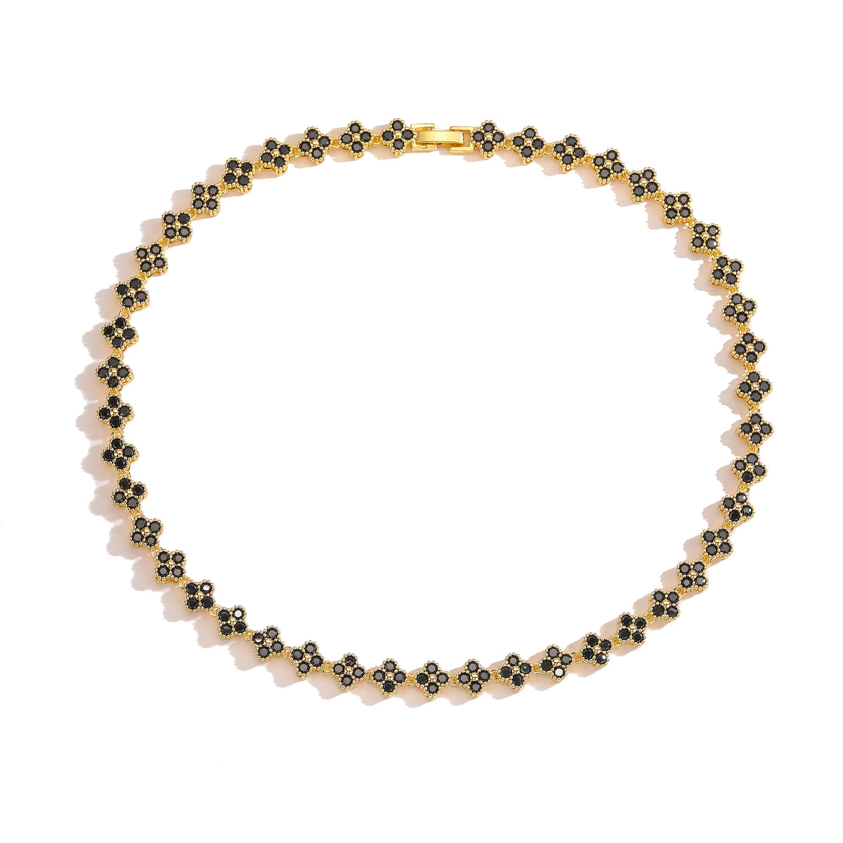 ChooseMe Brass Flower Necklace & Bracelet Jewelry Set