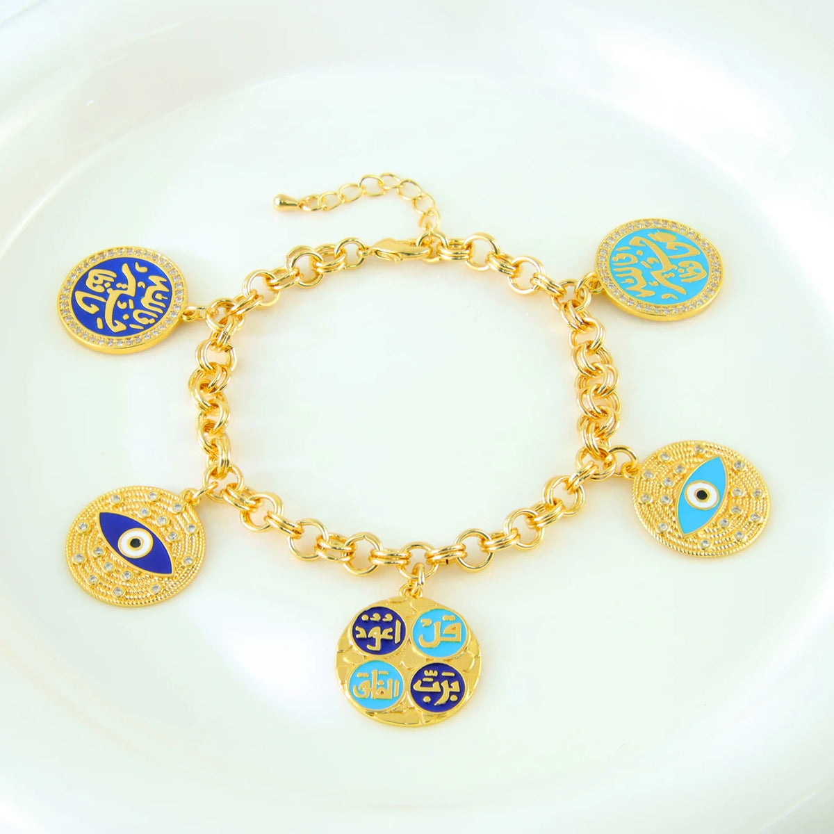 Fashion Arabic Dubai Gold-Color Charm Bracelet