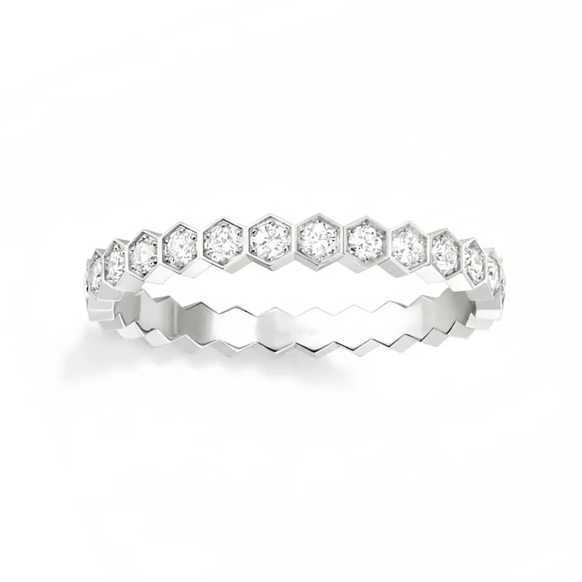 Sterling Silver Vintage Geometric Zircon Ring
