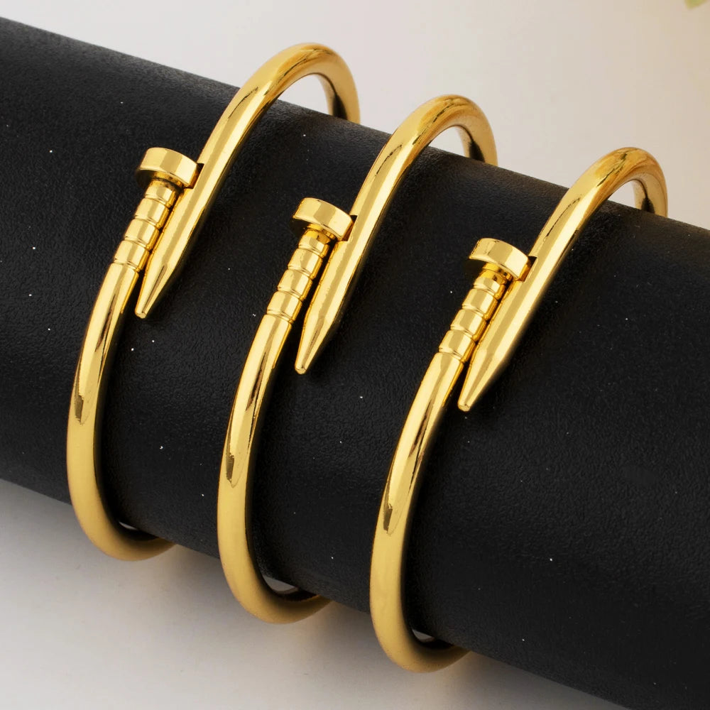 retro gold-plated bracelet simple hip-hop punk personality fashion high stainless steel italian men personalized steel bracelet