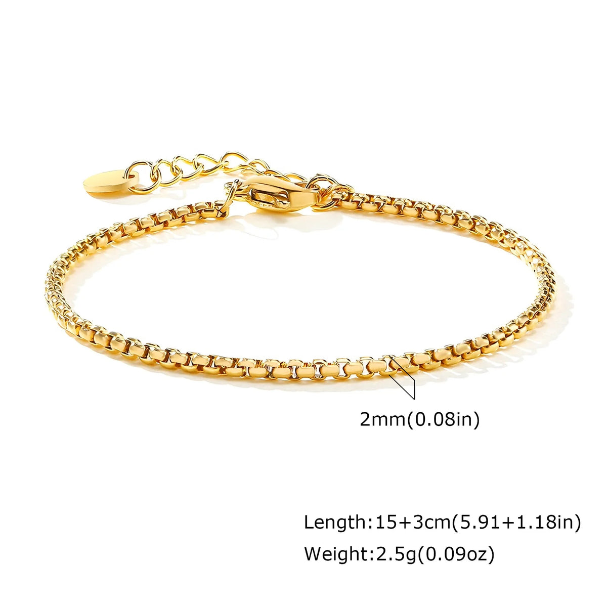 Non-Tarnish Gold Plated Thin Herringbone Bracelet