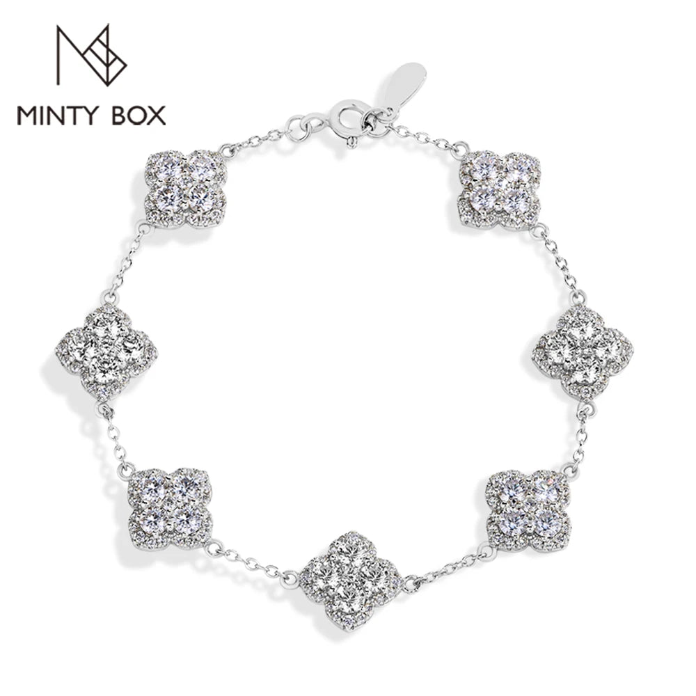 Bracelet MINTYBOX en argent sterling 925 avec moissanite et plaqué or 18 carats
