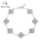 Bracelet MINTYBOX en argent sterling 925 avec moissanite et plaqué or 18 carats