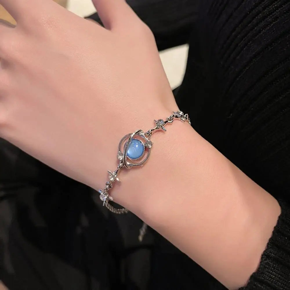 ChooseMe Handmade Sparkling Zircon Flower Alloy Bracelet