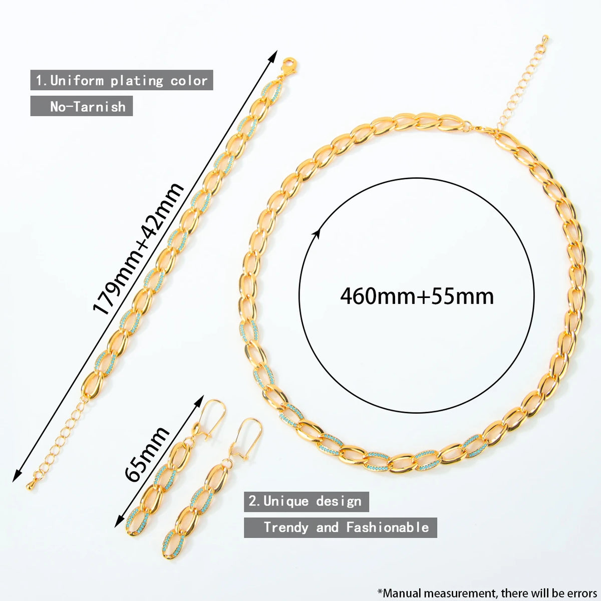 ChooseMe Zirconia Gold Plated Bridal Set