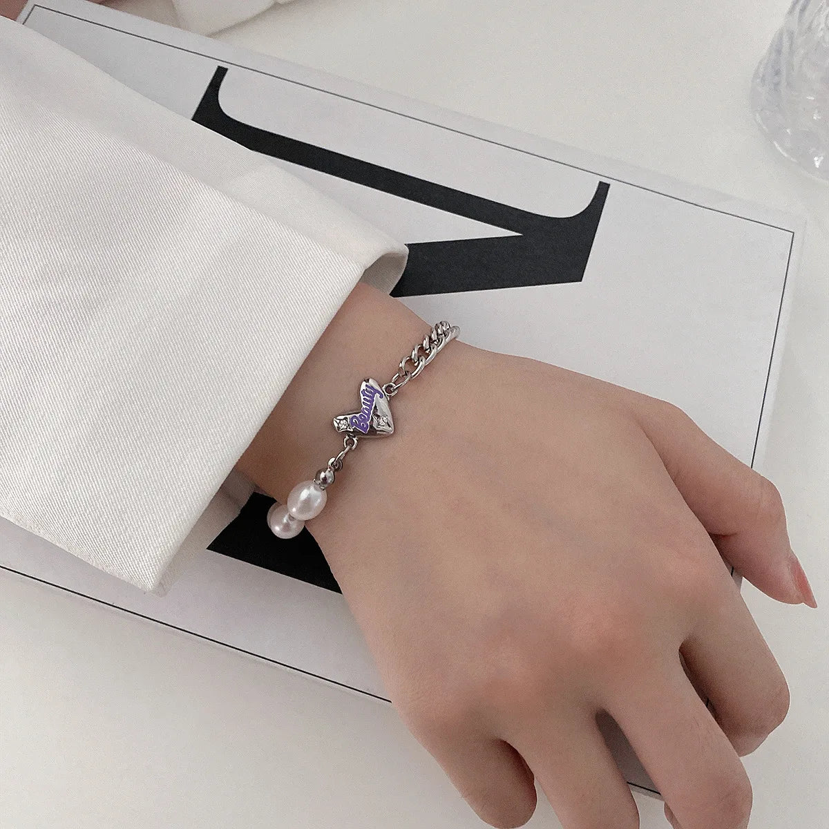 ChooseMe Handmade Sparkling Zircon Flower Alloy Bracelet