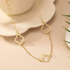Aomogo Acier Inoxydable 2025 Nouveau Collier Pendentif Trèfle à Quatre Feuilles Creux Simple Mode Design Chaîne Clavicule Bijoux Cadeaux