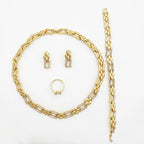 ChooseMe Dubai Gold Cuban Necklace & Earrings Jewelry Set