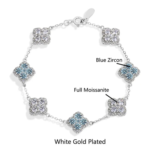 MINTYBOX S925 Sterling Silver Full Moissanite 18k Gold-Plated Bracelet