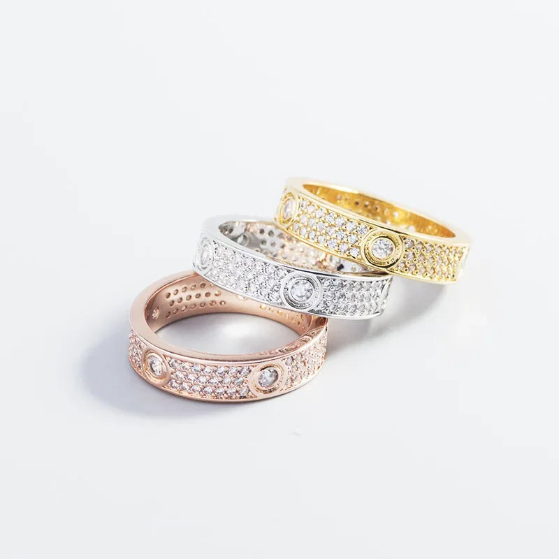 Luxurious Copper Zircon Bracelets Set Women Crystal Pendant Statement Ring Lady Fashion Jewelry
