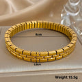 Greatera Bracelet de perles à cinq couches 10 mm pour hommes, bracelet de montre à maillons classique en acier inoxydable bicolore pour femmes