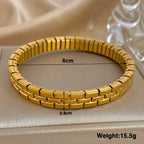 Greatera Bracelet de perles à cinq couches 10 mm pour hommes, bracelet de montre à maillons classique en acier inoxydable bicolore pour femmes