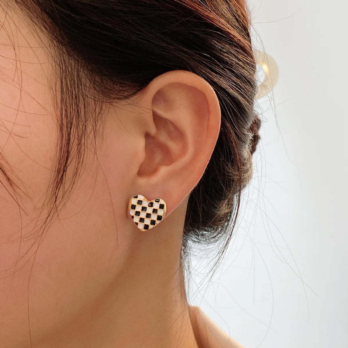 Korean Elegant Light Luxury Heart Dangle Earrings