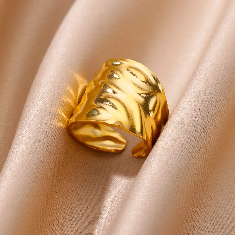 Stainless Steel Chunky Wide Geometric Open Ring
