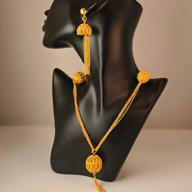 ChooseMe Arabic & Indian Style Gold-Color Bridal Jewelry Set