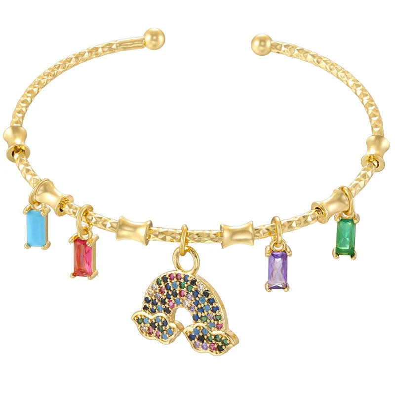 ChooseMe Gold-Color Romantic Round Charm Bracelet VL338