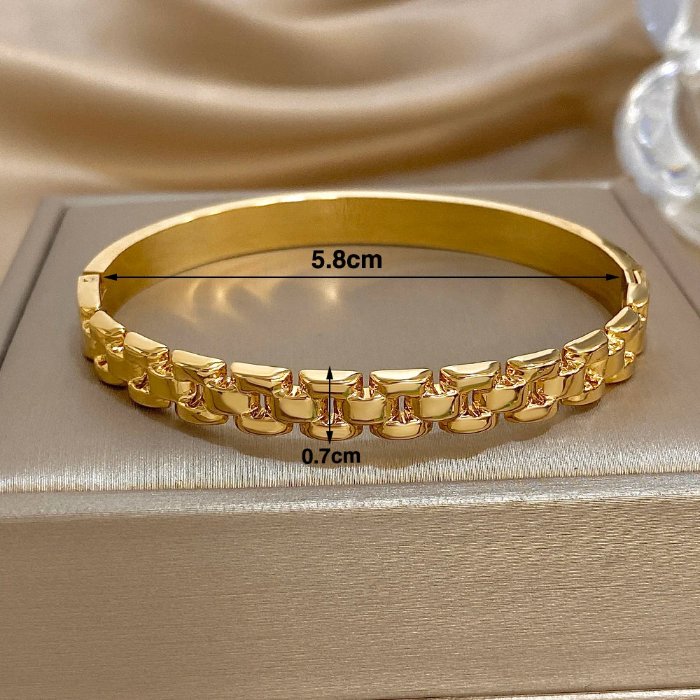Greatera Five-layer 10mm Beaded Men's Bracelet Two Tone Classic Stainless Steel Band Series Watch Chain Bangle Jewelry For Women