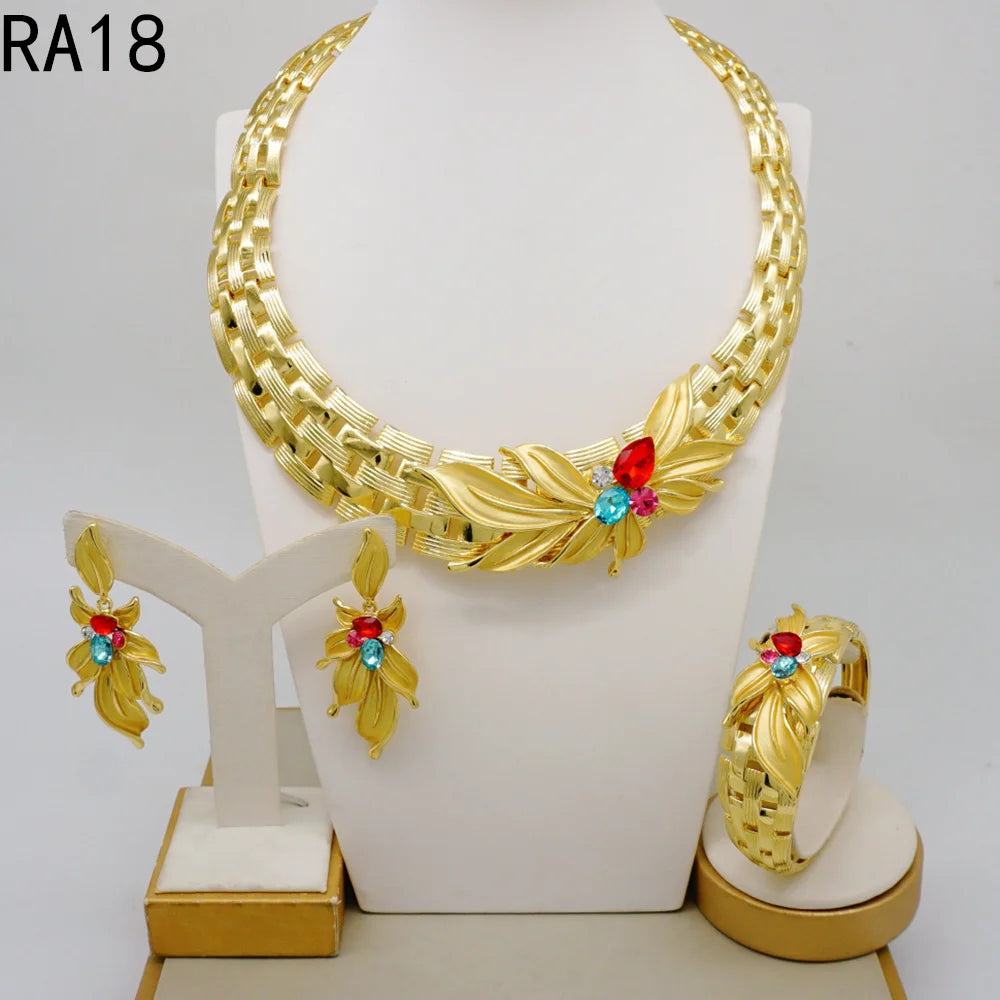 Brazilian Flower Italian Style Jewelry Set