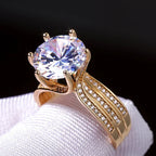 Gorgeous Solitaire Zirconia Bridal Wedding Rings Gold Color Engagement Party Brilliant Women Jewelry Anillos De Mujer Кольцо