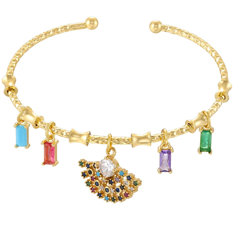 ChooseMe Gold-Color Romantic Round Charm Bracelet VL338