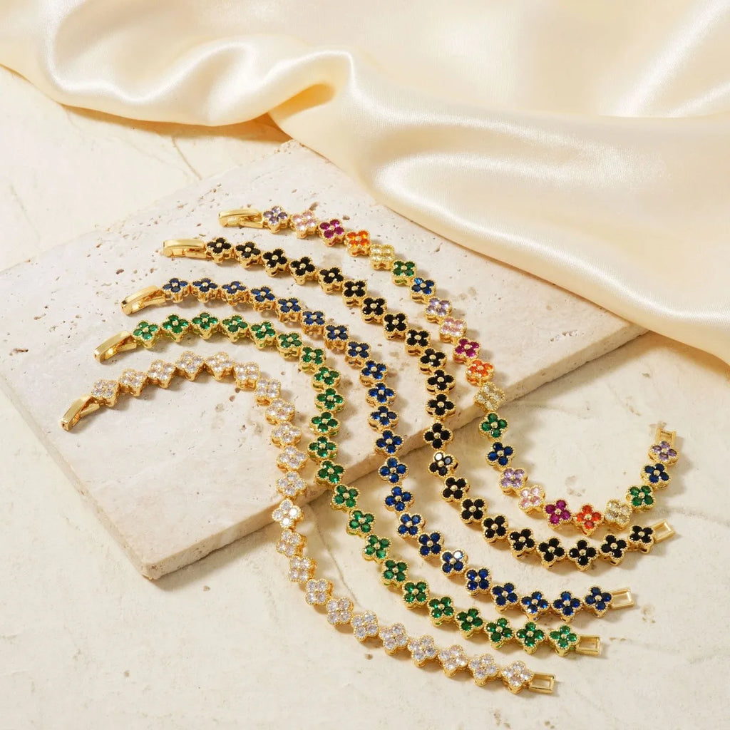 Luxury Four-Leaf Flower Lucky Banquet & Wedding Bracelet
