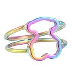 Hollow Love Heart Never-Fade Titanium Stainless Steel Ring