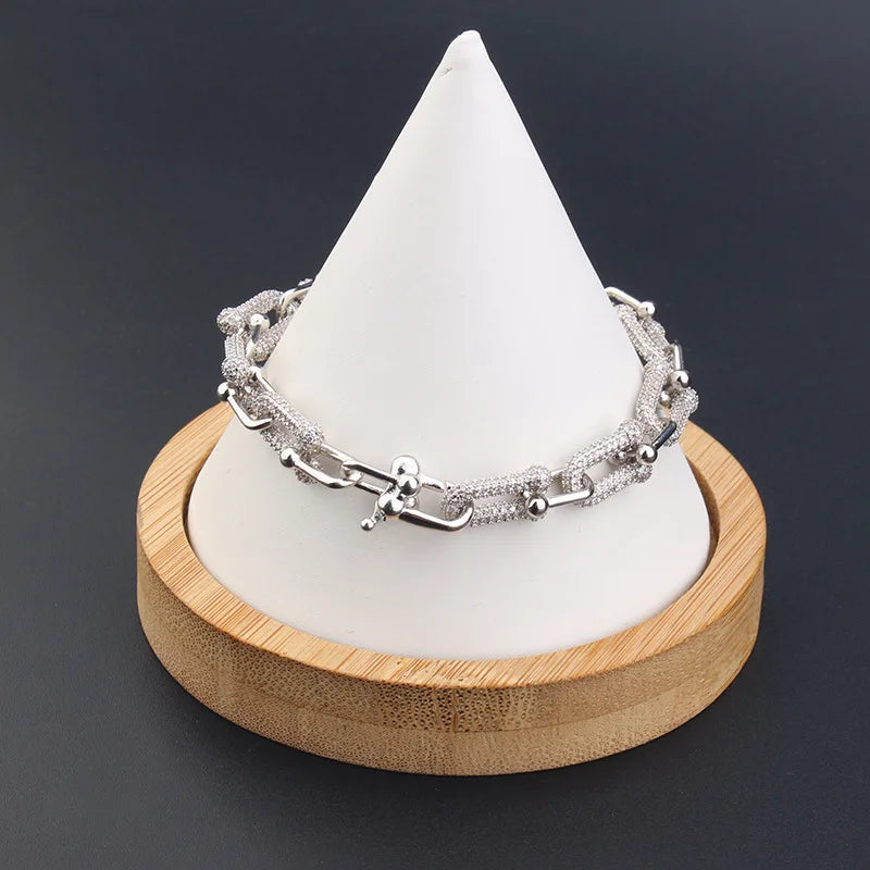 Retro Enamel Copper Fashion Luxurious Women Crystal Zircon Choker Statement Bracelet Lady Bangles Jewelry Lady Gift