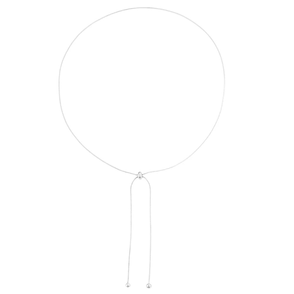 Stainless Steel Necklace Exquisite Ball Pendant Pull Adjustable Necklace Women's Fashion Accessories Daily Collocation Party