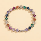 Colorful Lucky Four-Leaf Flower High-End Zircon Bracelet