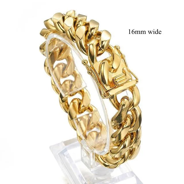 Stainless Steel Curb Cuban Link Chain Bracelet