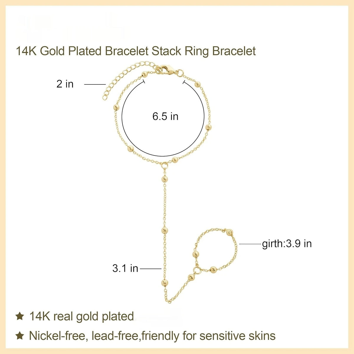 ChooseMe K-Gold Plated Trendy Hand Chain Bracelet