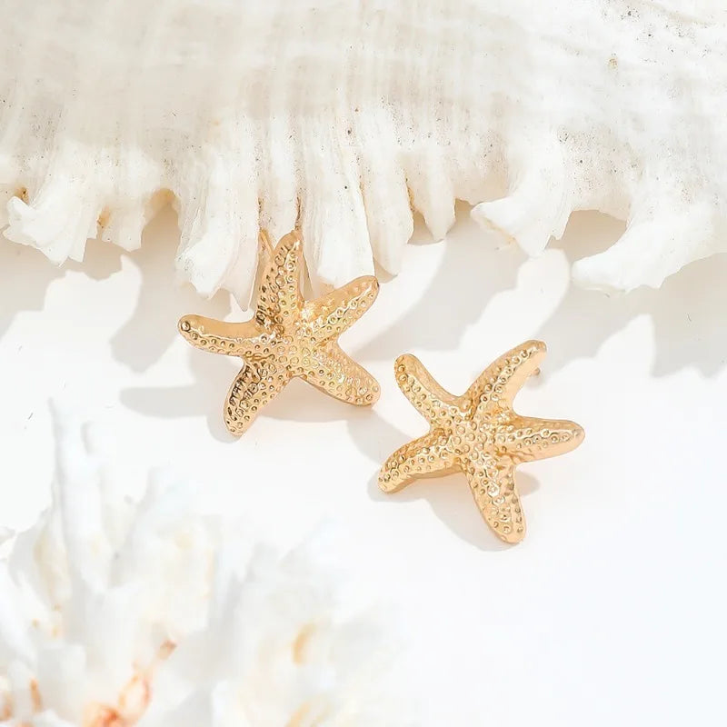 Fashionable Summer Vacation Starfish Earrings for Women, Trendy Beach Parties, Personalized Women's Temperament Jewelry