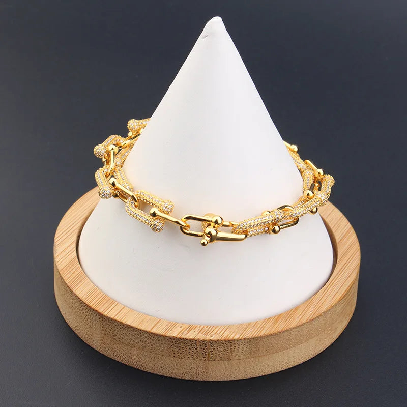Retro Enamel Copper Fashion Luxurious Women Crystal Zircon Choker Statement Bracelet Lady Bangles Jewelry Lady Gift
