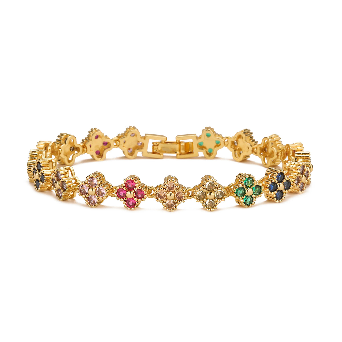 ChooseMe Brass Flower Necklace & Bracelet Jewelry Set