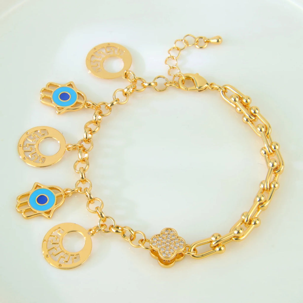 Fashion Arabic Dubai Gold-Color Charm Bracelet