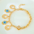 Fashion Arabic Dubai Gold-Color Charm Bracelet