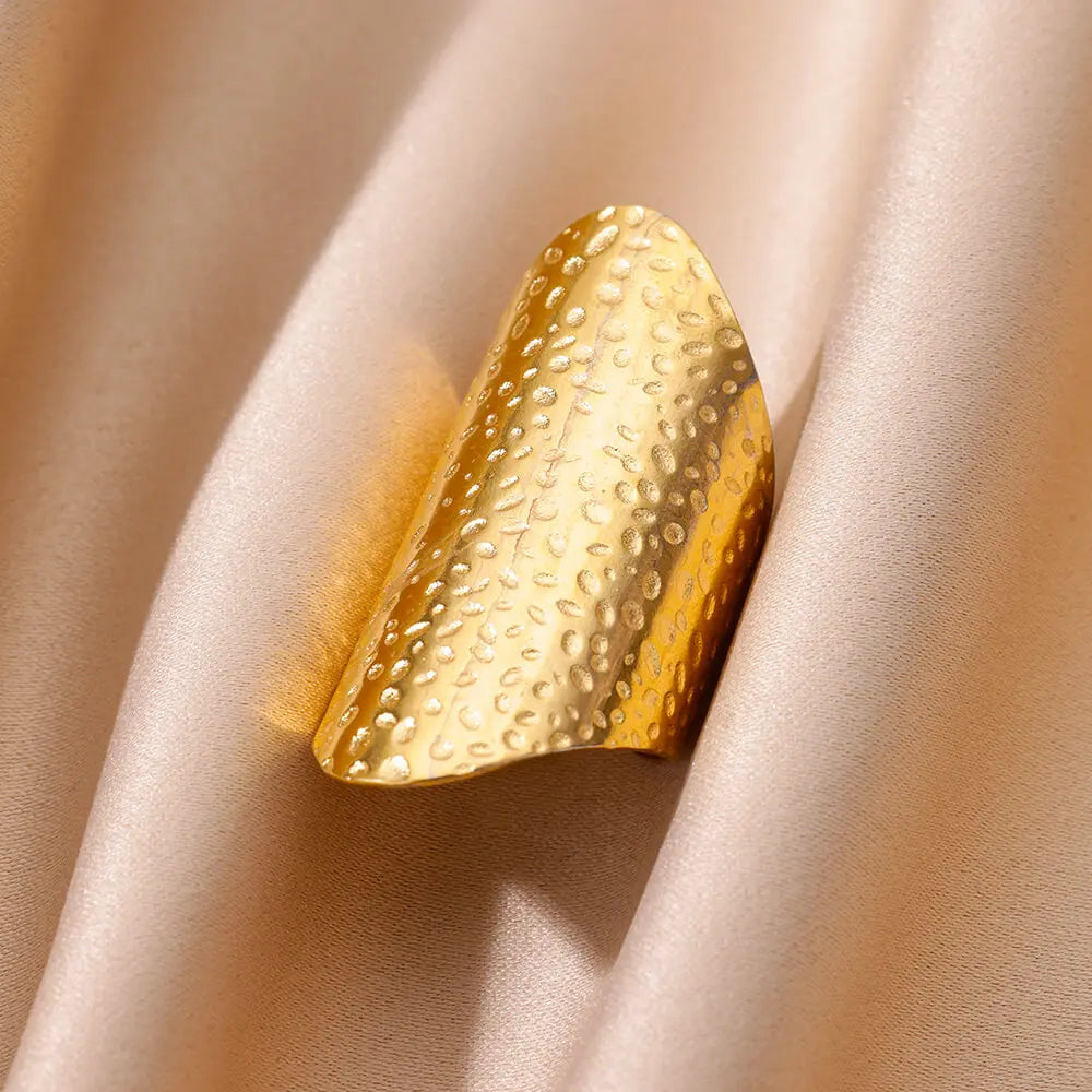 Stainless Steel Chunky Wide Geometric Open Ring
