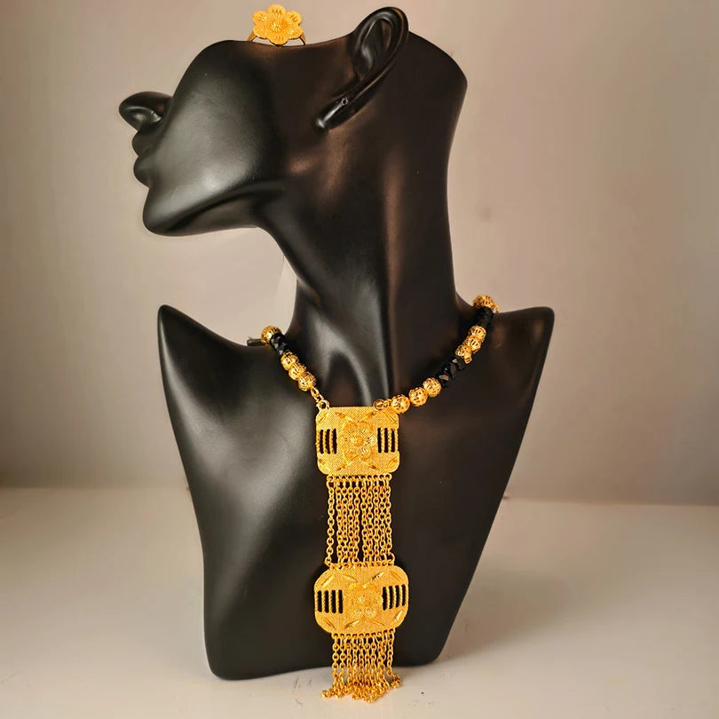 ChooseMe Arabic & Indian Style Gold-Color Bridal Jewelry Set