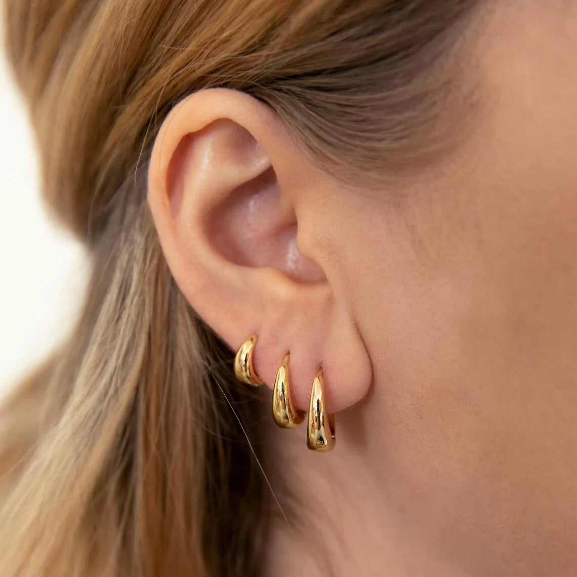 Minimalist Geometric Copper Metal Hoop Earrings Set, 6 Pcs/Set