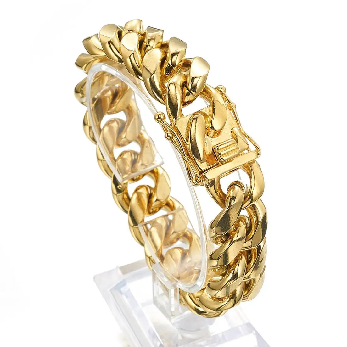 Stainless Steel Curb Cuban Link Chain Bracelet