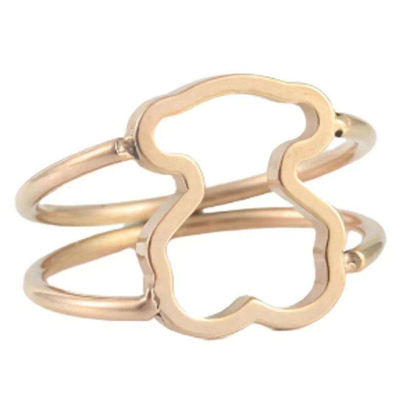 Hollow Love Heart Never-Fade Titanium Stainless Steel Ring