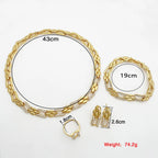 ChooseMe Dubai Gold Cuban Necklace & Earrings Jewelry Set